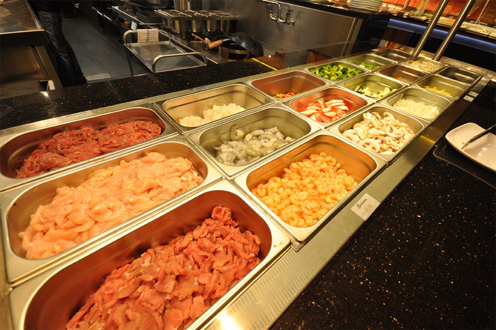 Bereiken Stof Getand Wokbuffet Vlees, Vis & Schaaldieren - Restaurant Orange – 'n werelds restaurant Bereiken Stof Getand Wokbuffet Vlees, Vis & Schaaldieren - Restaurant Orange – 'n werelds restaurant